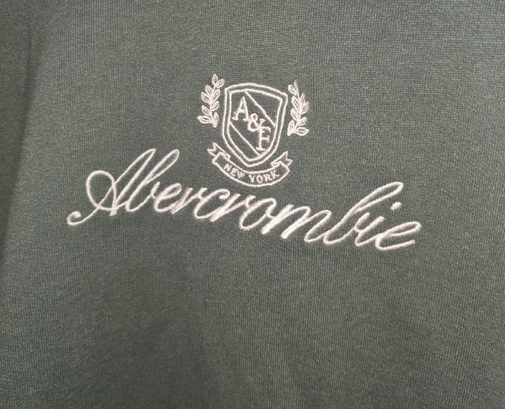 Abercrombie & Fitch Men's Dark Green Hoodie - Picture 3 of 3